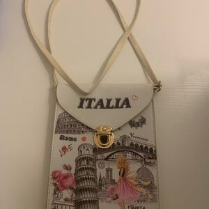 Italia Themed White Crossbody Bag
